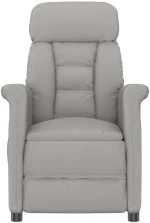 vidaXL Πολυθρόνα Μασάζ Ανοιχτό Γκρι Microfibre