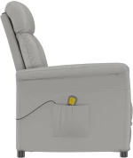 vidaXL Πολυθρόνα Μασάζ Ανοιχτό Γκρι Microfibre