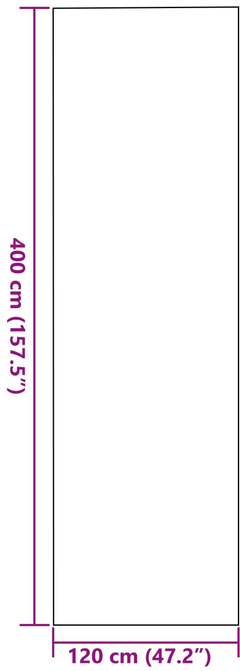 vidaXL Πατάκι πόρτας Ορθογώνιο Μαύρο 120x400 εκ