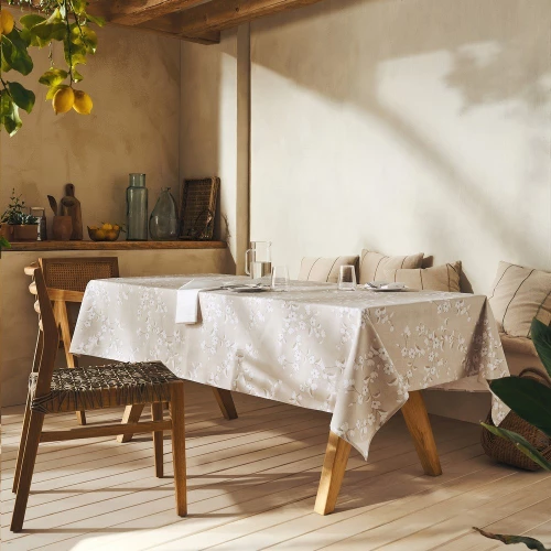 Τραπεζομάντηλο Marcia 367 Beige Gofis Home 135Χ135 Βαμβάκι-Πολυέστερ