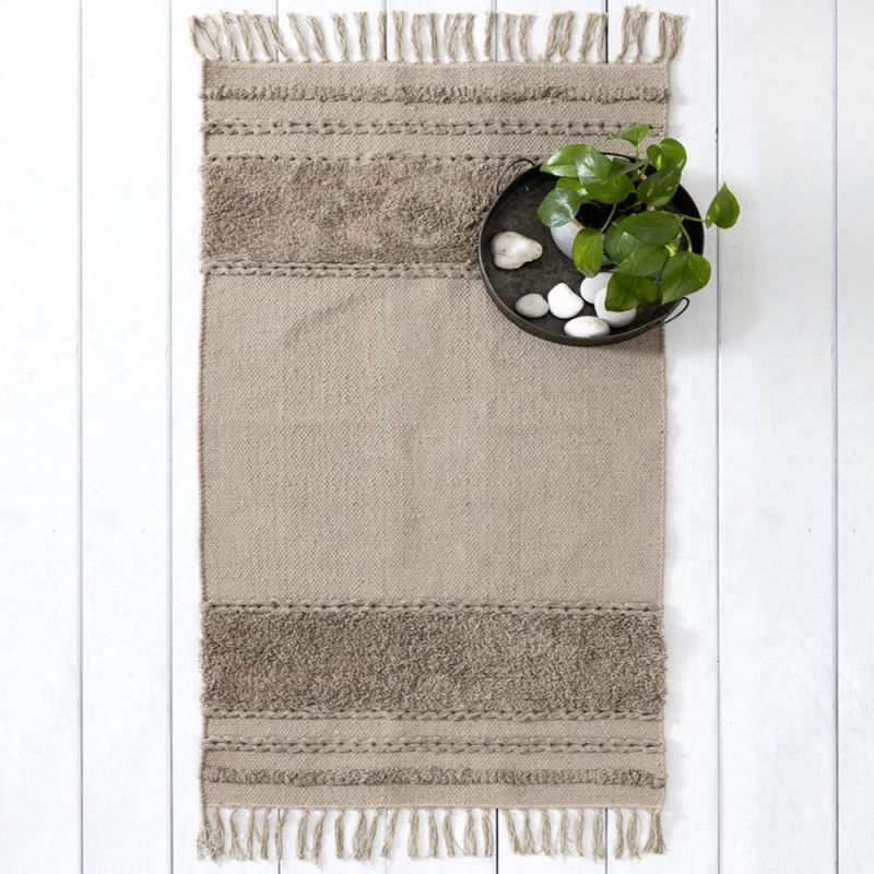 Χαλάκι Κουζίνας Loom Taupe Nima 70X140cm Βαμβάκι