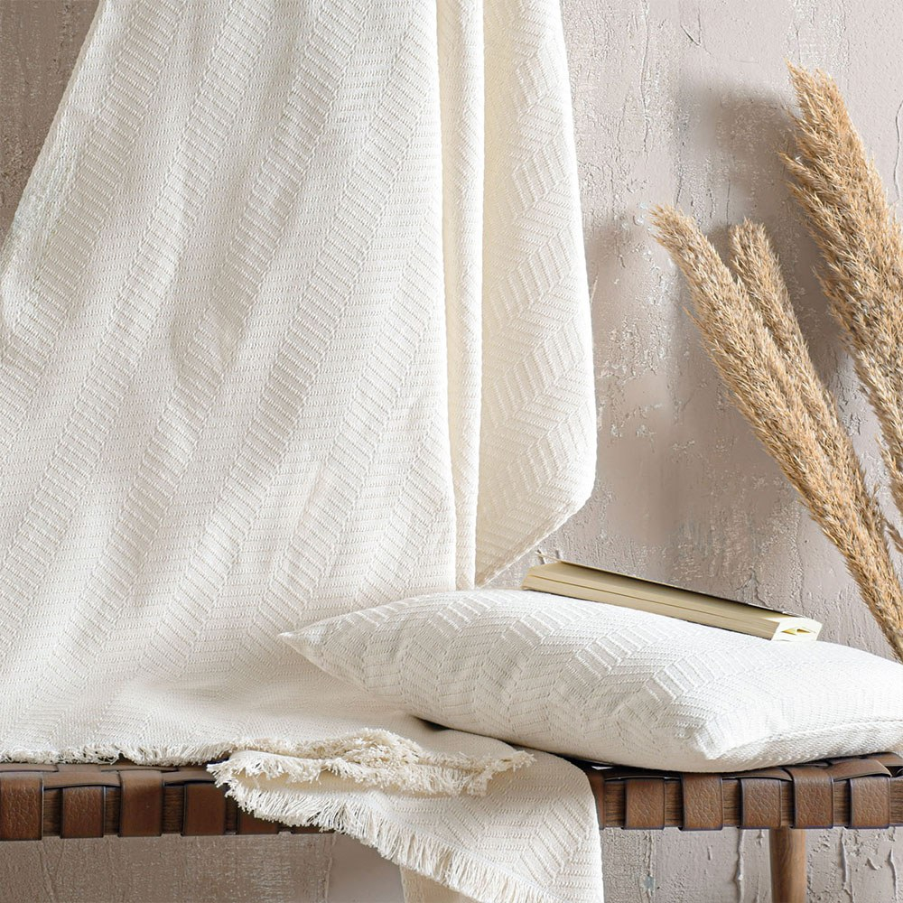 Ριχτάρι Ewan Ecru Ρυθμός Διθέσιο 180x240cm Βαμβάκι-Πολυέστερ