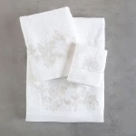 Πετσέτες Electra (Σετ 3τμχ) White Ρυθμός Σετ Πετσέτες 80x150cm 100% Πενιέ Βαμβάκι