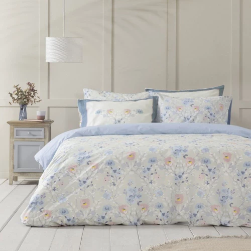 Σεντόνια Idylle (Σετ 3τμχ) Blue-Multi Nima Μονό 170x260cm 100% Βαμβάκι