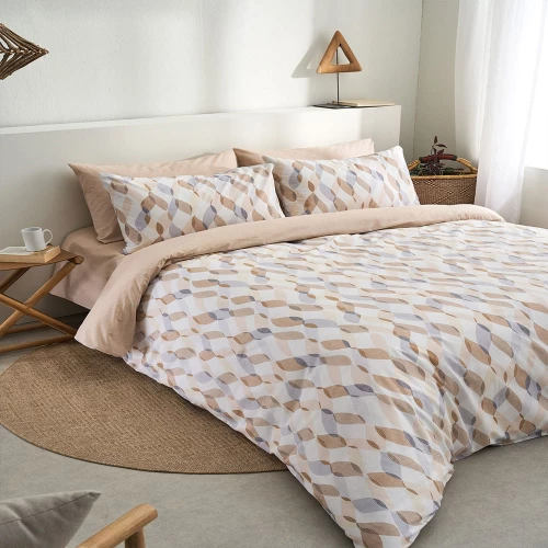 Σεντόνια Prato-1 (Σετ 4τμχ) Beige Vesta Home Διπλό 200x270cm 100% Βαμβάκι