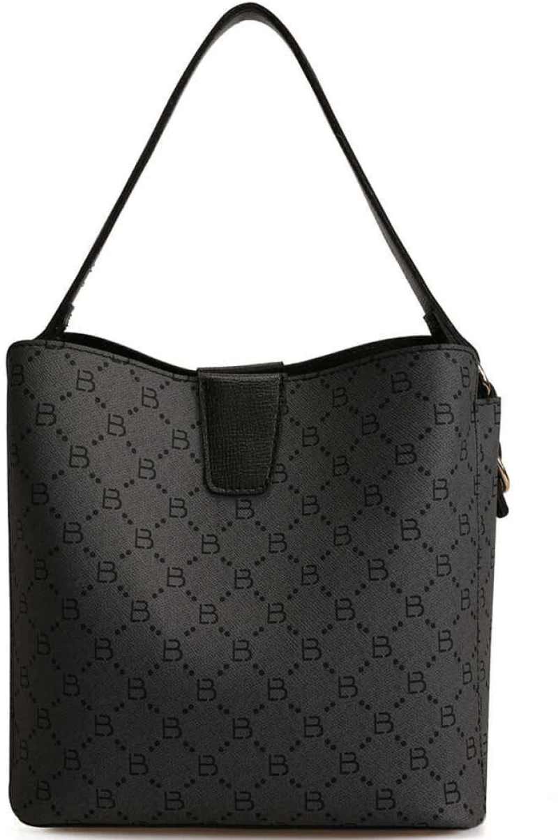 Τσάντα Ώμου - Χιαστί 671LKB1520 21x14x21cm Grey-Black Lucky Bees