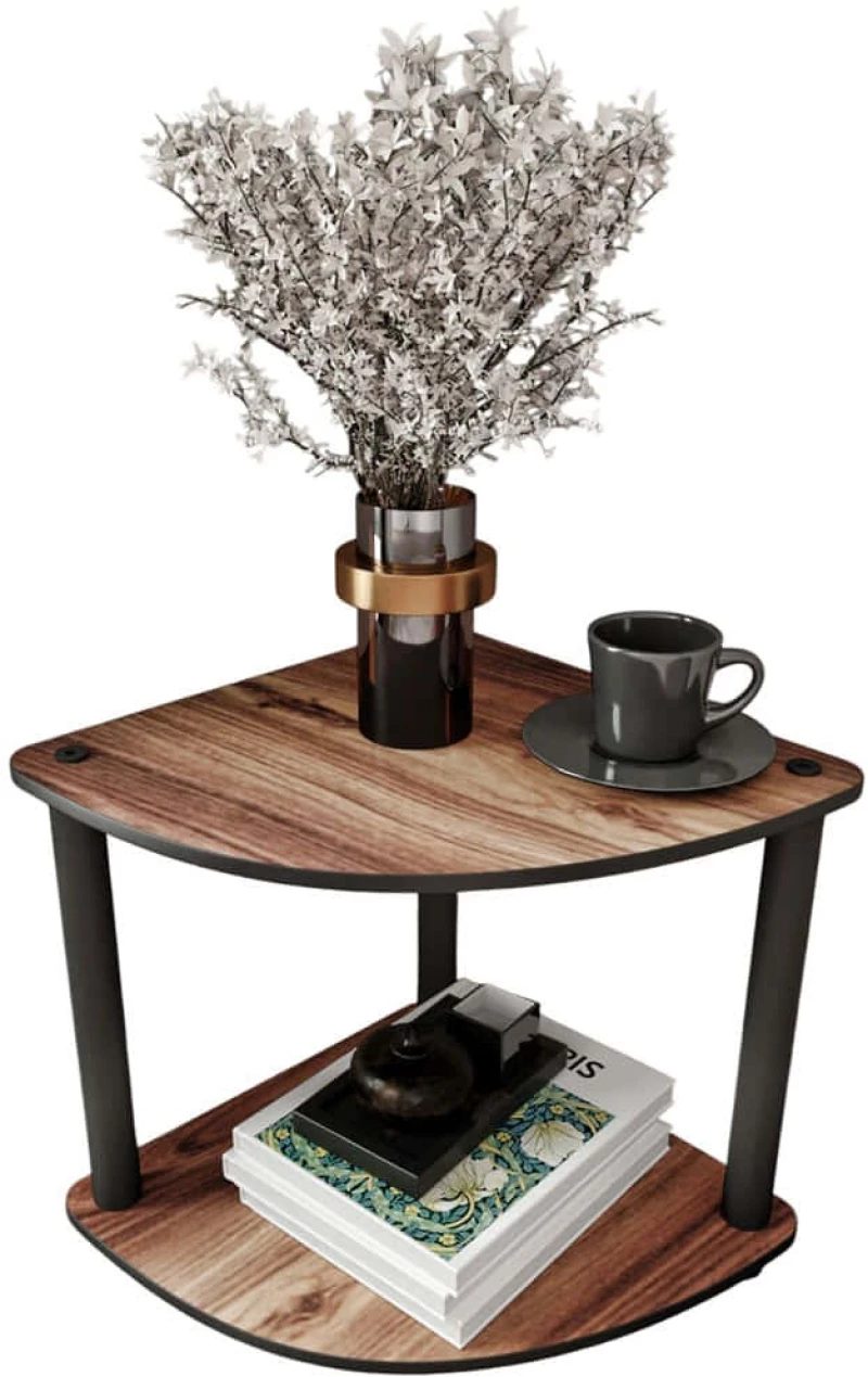 Τραπεζάκι Βοηθητικό Γωνιακό 282PTR1569 34x34x38cm Walnut