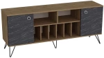 Μπουφές Lorenz 875ZNA3507 180x44,8x78,6cm Marble Effect Black-Walnut Μοριοσανίδα, Μελαμίνη