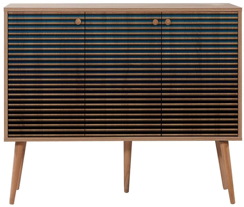 Μπουφές Mega 863SPH3421 120x36x90cm Oak-Blue Μοριοσανίδα,Ξύλο