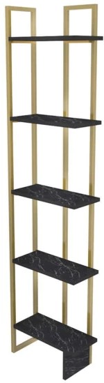 Ραφιέρα Δαπέδου Alice 322RTC1178 45,2x21,6x180cm Marble Effect Black-Gold