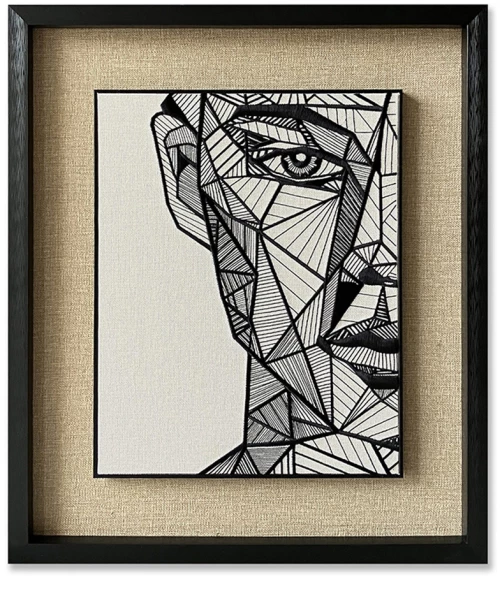 OPTICAN GEOMETRY ΠΙΝΑΚΑΣ ΔΙΑΚΟΣΜΗΣΗΣ 60x70x4 ΧΑΡΤΙ ΛΕΥΚΟ ΜΑΥΡΟ ΜΠΕΖ ΓΥΑΛΙ ΜΑΥΡΟINTHEBOX