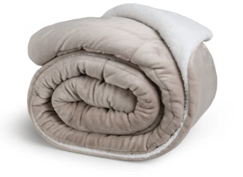 Πολυτελής Κουβέρτα Διπλής Όψης Sherpa  140 x 200 cm Taupe 8720604888348 SleepMed