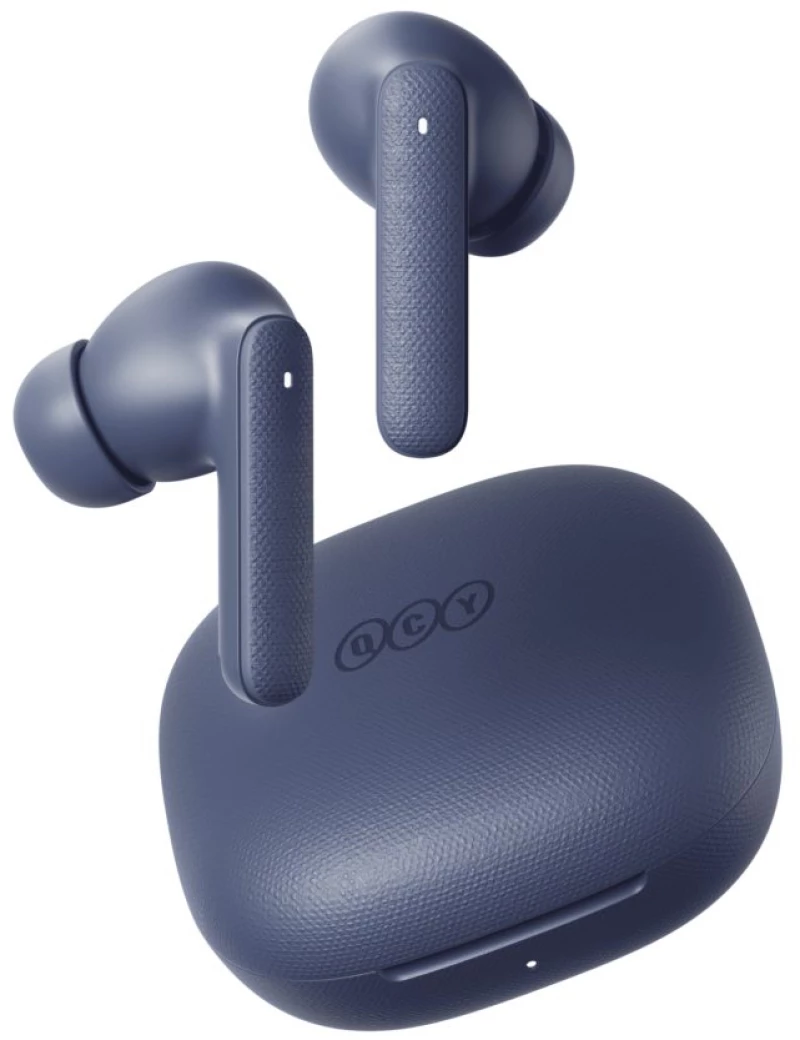 QCY Buds Blue (QT43) - Noise Reduction Clear Calls TWS Earbuds 35h, 10mm dynamic drivers