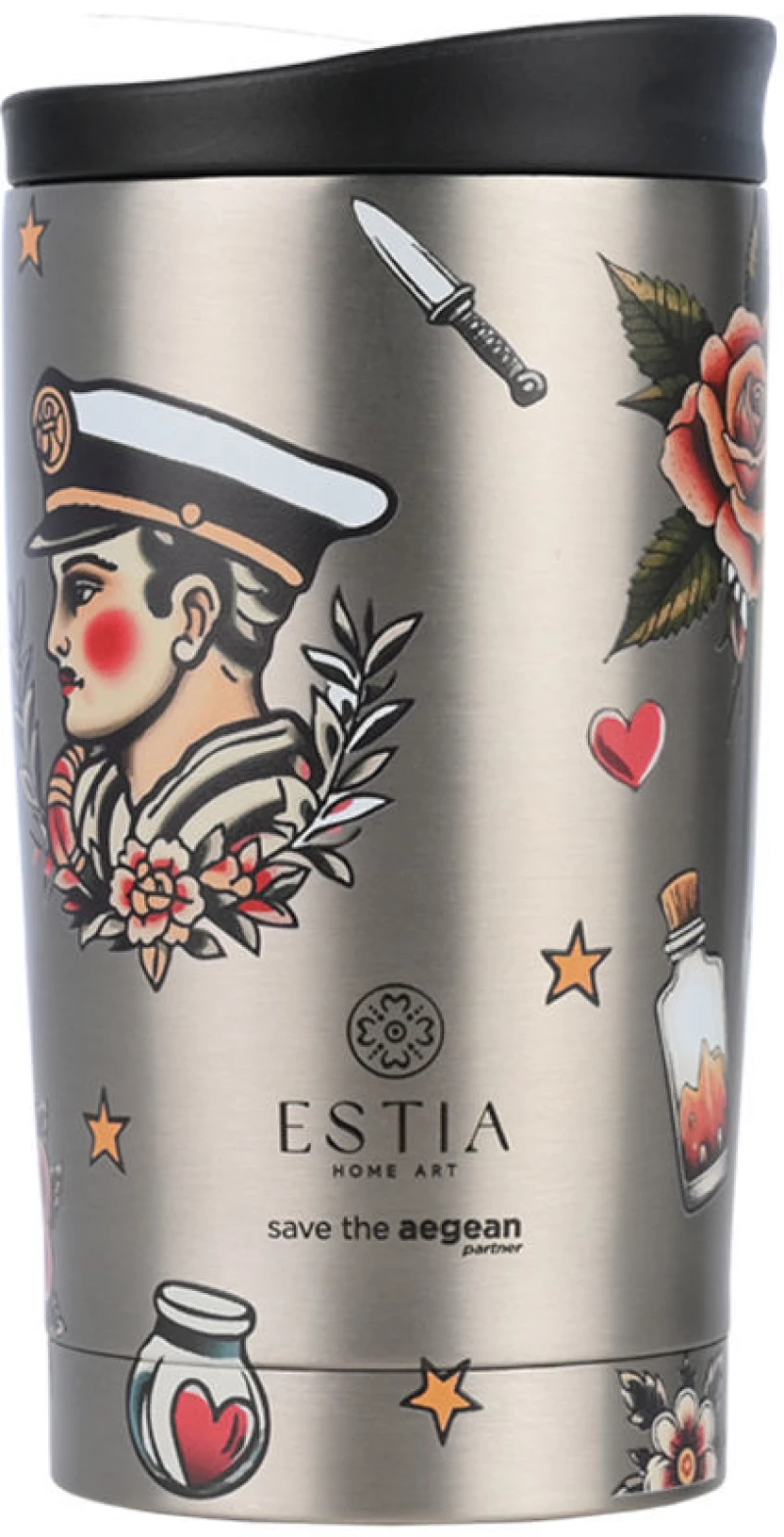 ΘΕΡΜΟΣ TRAVEL MUG SAVE THE AEGEAN 350ml OLD SCHOOL INK 01-31916