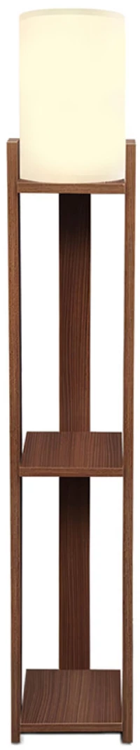 Φωτιστικό δαπέδου Verma I Megapap E27 Mdf/ύφασμα Pvc χρώμα καρυδί - κρεμ 18,5x18,5x142εκ.