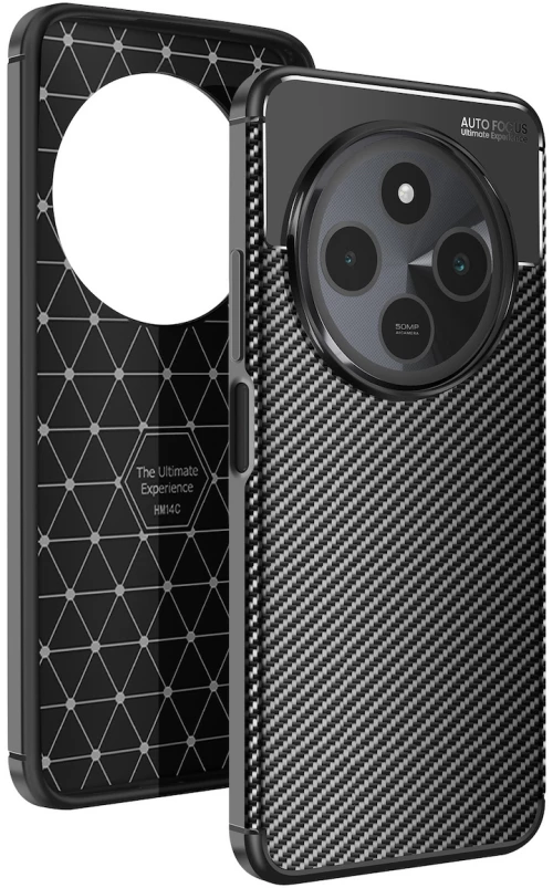 Θήκη Back Cover Carbon Fiber για Xiaomi Redmi 14C / Poco C75 - Μαύρο