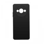 Θήκη TPU Σιλικόνης με Υφασμάτινη Επένδυση για Xiaomi Redmi A3 - Μαύρο