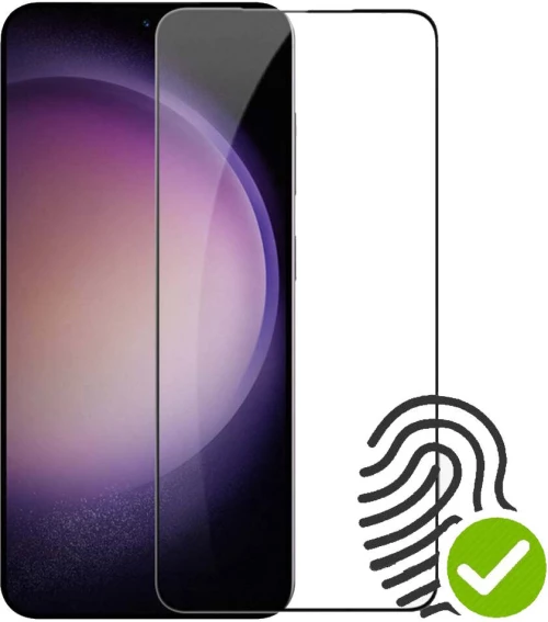 Tempered Glass FULL GLUE για Samsung Galaxy S24 Ultra / Λειτουργεί το Δακτυλικό Αποτύπωμα - Μαύρο Πλαίσιο