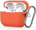 Θήκη TPU Σιλικόνης με Γάντζο για Airpods Pro - Πορτοκαλί