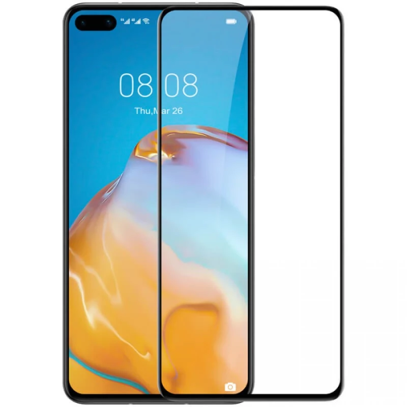Tempered Glass FULL GLUE για Huawei P40 - Μαύρο Πλαίσιο