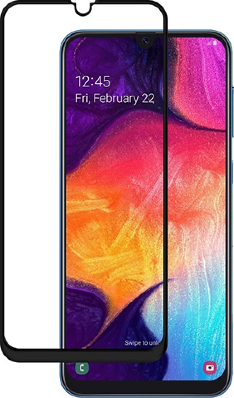 FULL GLUE Tempered Glass για Samsung Galaxy A20s - Μαύρο Πλαίσιο