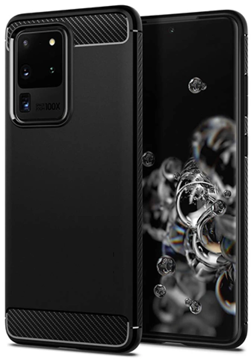 Θήκη TPU Σιλικόνης Carbon Fiber Style για Samsung S20 - Μαύρη