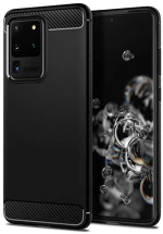 Θήκη TPU Σιλικόνης Carbon Fiber Style για Samsung S20 - Μαύρη