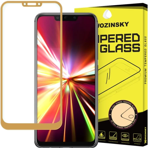 Full Glue Tempered Glass WOZINSKY για Huawei Mate 20 Lite - Χρυσό Πλαίσιο