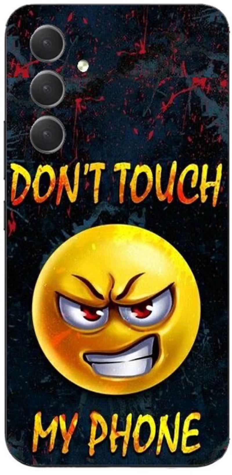Dont Touch My Phone Emoji Silicone Case θήκη για Samsung Galaxy S23 FE yellow