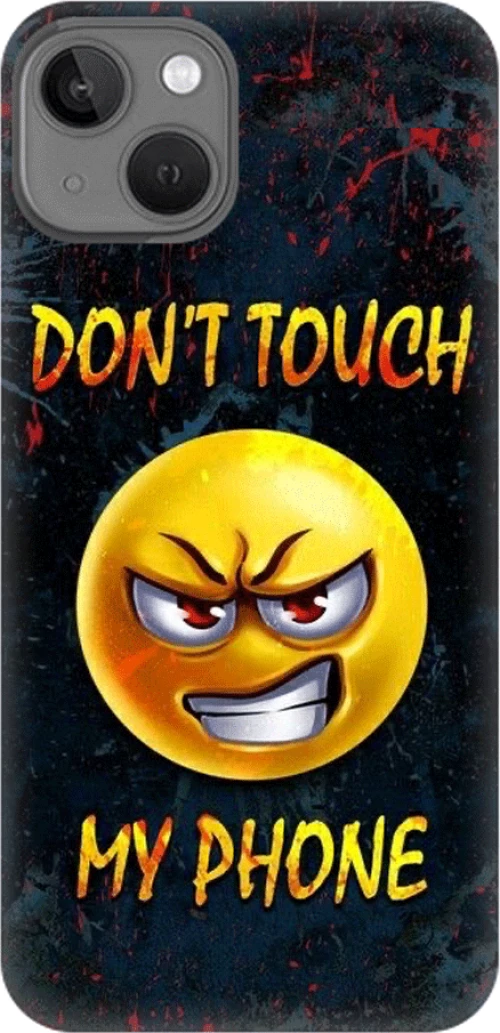 don't touch my phone emoji Silicone case Θήκη για Iphone 13 yellow