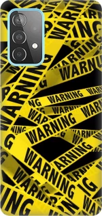 warning Silicone case Θήκη για Samsung Galaxy A32 5G yellow