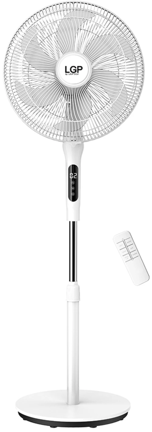 LGP ROUND BASE STAND FAN 16' 40CM 55W WITH REMOTE CONTROL AND TIMER WHITE