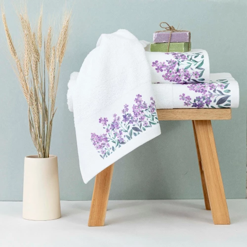Πετσέτα Προσώπου (50x90) Forget me not Λευκό Borea