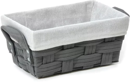 Καλάθι Αποθήκευσης Γκρι Polyester 28x17x13cm - -
