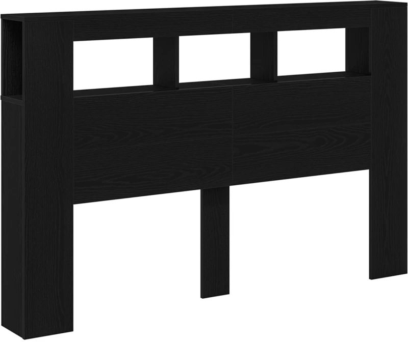 vidaXL LED Κεφαλάρι Μαύρη Δρυς 160x18,5x45 εκ Επεξεργασμένο Ξύλο