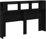 vidaXL LED Κεφαλάρι Μαύρη Δρυς 160x18,5x45 εκ Επεξεργασμένο Ξύλο