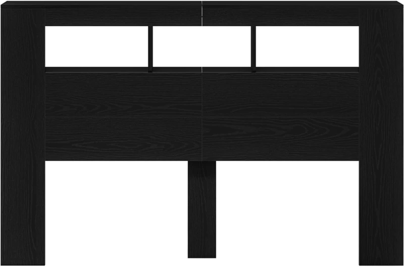 vidaXL LED Κεφαλάρι Μαύρη Δρυς 160x18,5x45 εκ Επεξεργασμένο Ξύλο