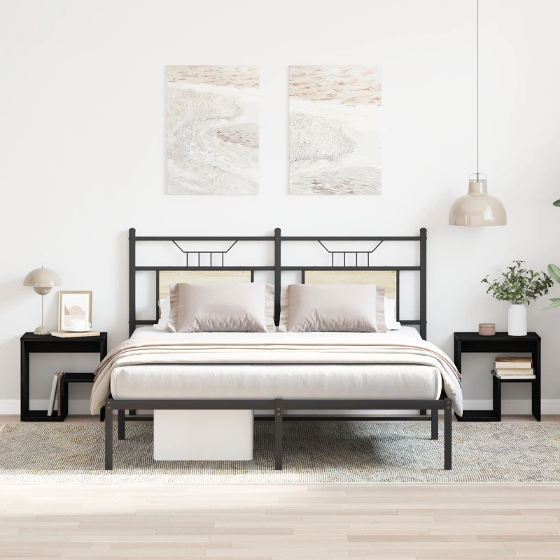 vidaXL Κομοδίνα 2 τεμ Μαύρο Δρυς 40x30x40 εκ Σαουνά ξύλο