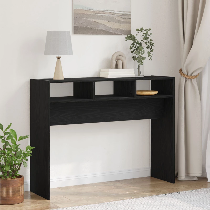 vidaXL Κονσόλα Μαύρη Δρυς 105x30x80 εκ. Φτιαγμένη από ξύλο