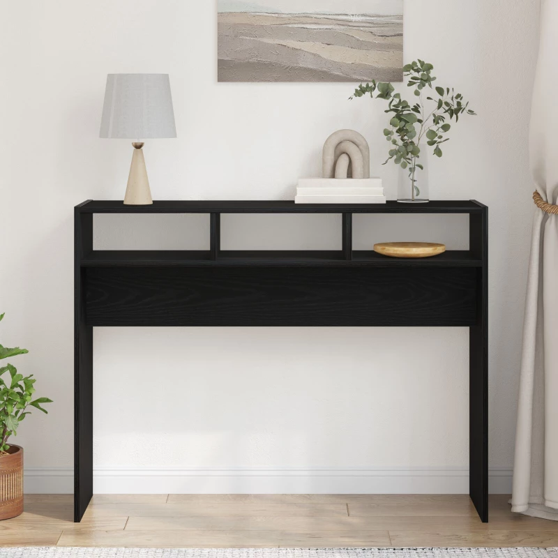 vidaXL Κονσόλα Μαύρη Δρυς 105x30x80 εκ. Φτιαγμένη από ξύλο