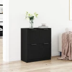 vidaXL Μαύρος Δρυς Μπουφές - 60 x 30 x 70 εκ. - Κατασκευασμένος από Επεξεργασμένο Ξύλο