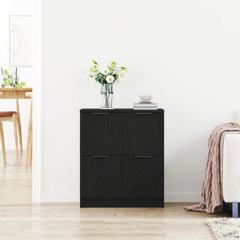 vidaXL Μαύρος Δρυς Μπουφές - 60 x 30 x 70 εκ. - Κατασκευασμένος από Επεξεργασμένο Ξύλο