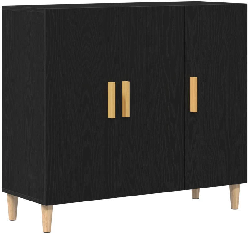 vidaXL Μπουφές Μαύρος Δρυς 90x34x80 εκ Επεξεργασμένο Ξύλο