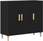 vidaXL Μπουφές Μαύρος Δρυς 90x34x80 εκ Επεξεργασμένο Ξύλο