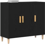 vidaXL Μπουφές Μαύρος Δρυς 90x34x80 εκ Επεξεργασμένο Ξύλο