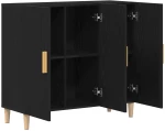vidaXL Μπουφές Μαύρος Δρυς 90x34x80 εκ Επεξεργασμένο Ξύλο