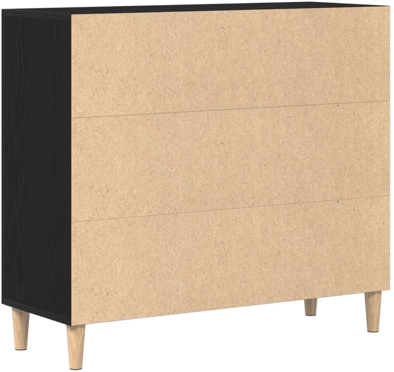 vidaXL Μπουφές Μαύρος Δρυς 90x34x80 εκ Επεξεργασμένο Ξύλο