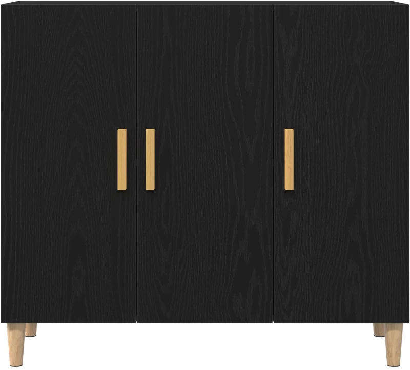 vidaXL Μπουφές Μαύρος Δρυς 90x34x80 εκ Επεξεργασμένο Ξύλο