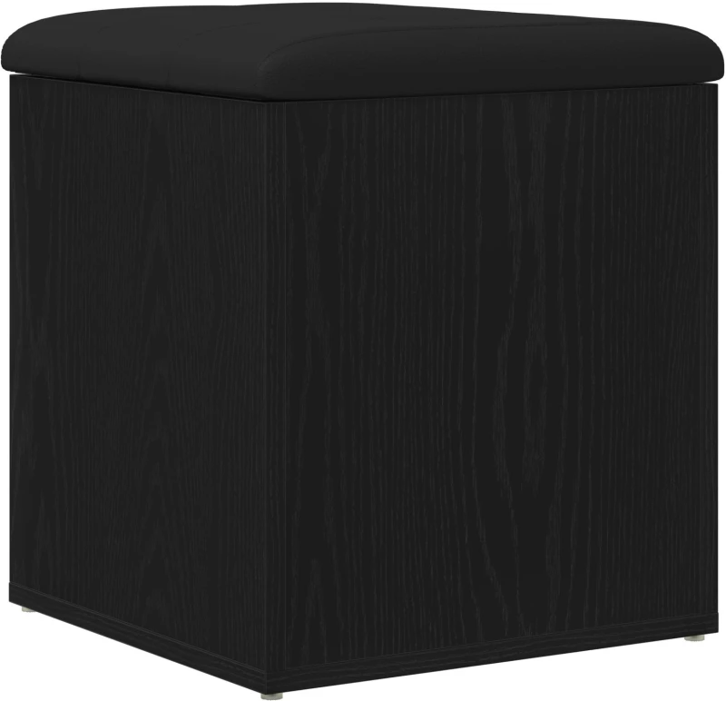vidaXL Παγκάκι Αποθήκευσης Μαύρος Δρυός 42x42x45 εκ. Μασίφ Ξύλο