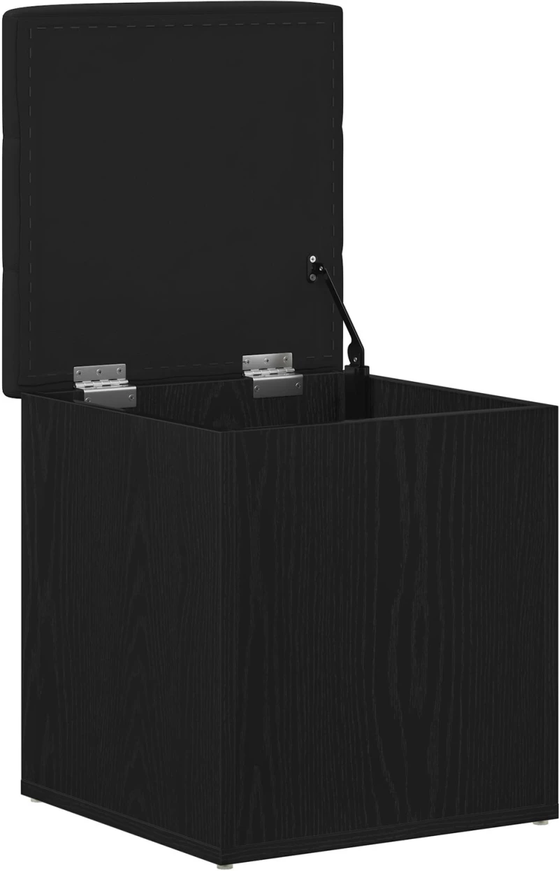 vidaXL Παγκάκι Αποθήκευσης Μαύρος Δρυός 42x42x45 εκ. Μασίφ Ξύλο